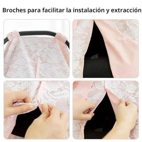 Miniatura 4 de Funda para asiento de automóvil para bebé con lazo para niñas y niños con moño, funda para cochecito y carrito, funda de lactancia para recién nacido