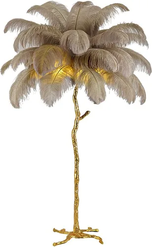 Miniatura 9 de Lámpara de Pie Natural de Pluma de Avestruz, Lámpara de Pie LED Moderna Regulable, Lámpara de Rincón Romántica de Princesa para Dormitorio