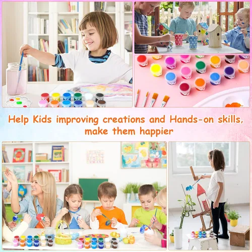 Miniatura 6 de Juego de 2 mini pintura acrílica, 12 colores, tiras de pintura acrílica para adultos, kit de pintura de 28 piezas, almacenamiento de tiras