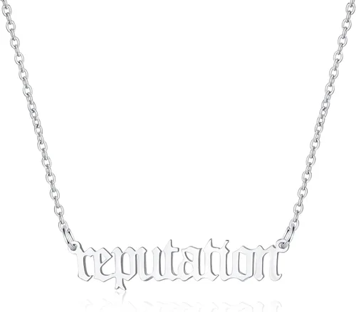 Holy rose Collar de reputación, collar sin miedo, collar con texto en inglés "Speak Now", regalo para amantes de la música, regalos para cantantes,