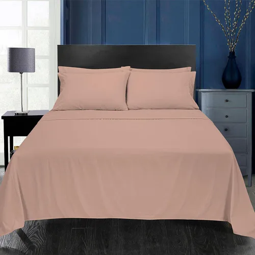 Miniatura 231 de ROYALE LINENS Juego de sábanas Cal King de 4 piezas, ropa de cama de microfibra suave cepillada de 1800 hilos, 1 sábana bajera, 1 sábana encimera, 2
