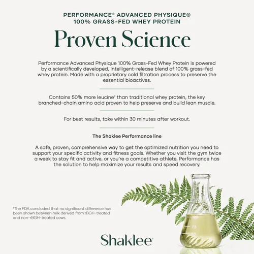 Miniatura 6 de Shaklee - Performance Advanced Physique 100% proteína de suero alimentada con pasto: fórmula de absorción rápida - 0.71 oz de proteína 110 calorías
