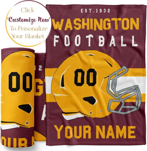 Miniatura 104 de Manta personalizada para fanáticos del fútbol americano – Se envía al día siguiente – Hecha en Estados Unidos – Manta de vellón personalizada