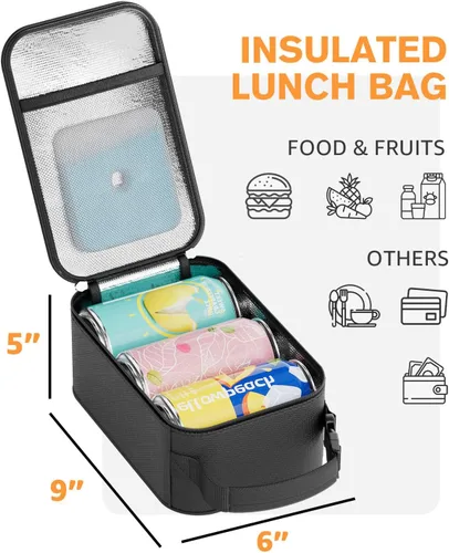 Miniatura 3 de HowFly Pequeña bolsa de merienda aislada para niños - Lonchera para mujeres/hombres - Bolsas de almuerzo enfriadoras plegables y reutilizables