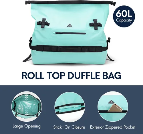 Miniatura 4 de Haimont Mochila Duffel Grande Impermeable con Parte Superior Enrollable, Bolsa Duffel Seca de Servicio Pesado para Navegación, Viajes, Camping
