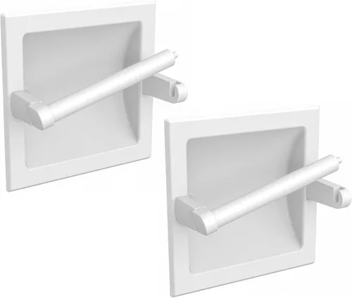 Miniatura 12 de Soporte de papel higiénico empotrable de níquel cepillado, estilo contemporáneo de hotel, soporte de papel higiénico giratorio en pared, soporte