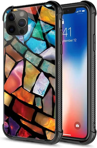 Miniatura 9 de ZHEGAILIAN Funda compatible con iPhone 13, fundas de cristal de color caballo de baile, parte trasera de vidrio templado+funda protectora