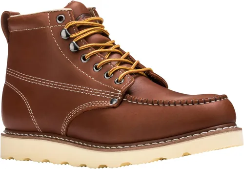 Miniatura 12 de Golden Fox Botas de trabajo de 6 pulgadas para hombre, con cuña y puntera tipo mocasín, cómodas para la construcción Brun-M6