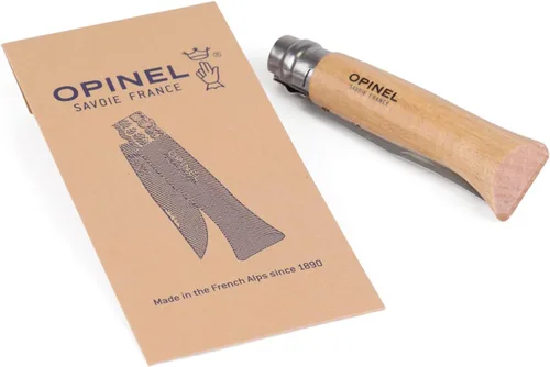Miniatura 12 de OPINEL Nº 06 INOX - Cuchillo de bolsillo plegable de acero inoxidable Sandvik, mango de madera de haya, hoja de 2.87 pulgadas, collar de bloqueo