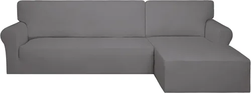 Miniatura 20 de PureFit - Fundas superelásticas para sofá modular en L, 2 fundas de elastano antideslizantes con borde elástico, ideal para niños y mascotas
