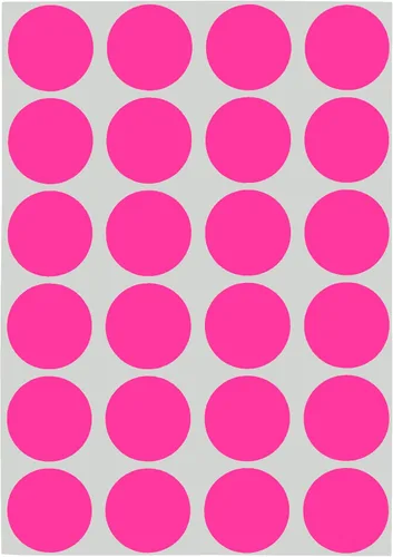ChromaLabel Calcomanías redondas de colores de 3/4 pulgadas, calcomanías rosas extraíbles, etiquetas de codificación de colores, 42 hojas fáciles de