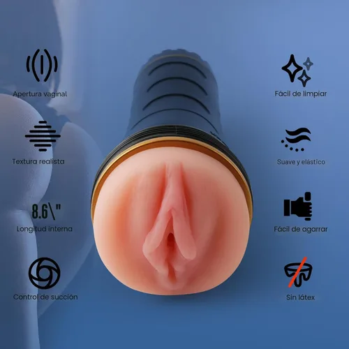 Miniatura 2 de Tracy's Dog® Masturbadores masculinos para adultos, juguetes sexuales realistas con textura de bolsillo, vagina hombre masturbación Stroker (negrura)