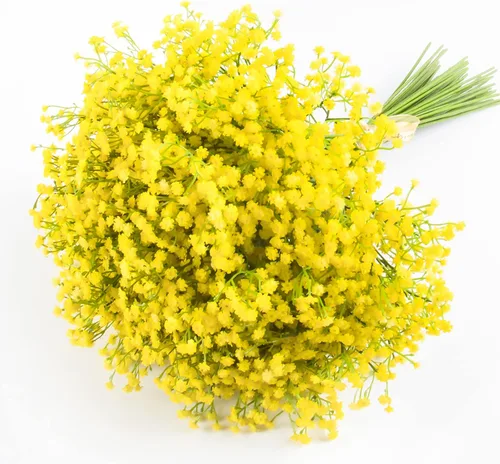 Miniatura 8 de 18 ramos de flores artificiales de eucalipto falsas de flores de gypsophila azules artificiales de tacto real para bodas, arreglos florales, Azul 18