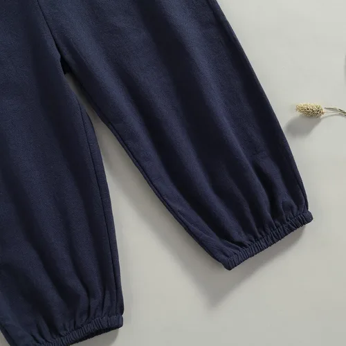 Miniatura 5 de Rtnnsbbfcm Overol de algodón y lino para bebé, niño, niña, pantalones largos, de una pieza, overol de verano y otoño