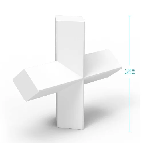 Miniatura 2 de StonyLab Paquete de 2 barras agitadoras magnéticas con forma de cruz, mezclador de agitación blanco recubierto de PTFE de 1.575 x 0.394 in