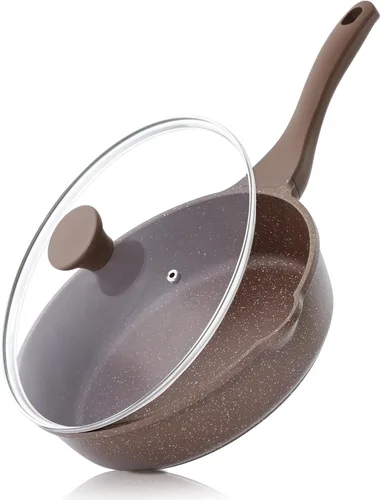 Miniatura 21 de SENSARTE Sartén Antiadherente, Sartén Profunda para Freír de 10/11/12 pulgadas, Sartén para Saltear con Tapa, Mango que se Mantiene Frío, Batería