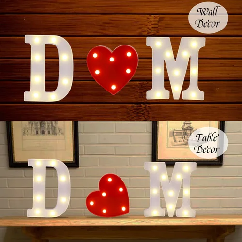 Miniatura 5 de Letrero LED de Marquesina con Letras Iluminadas, Letrero del Alfabeto Iluminado, Luces LED de Letras con Batería para Luz Nocturna, Boda