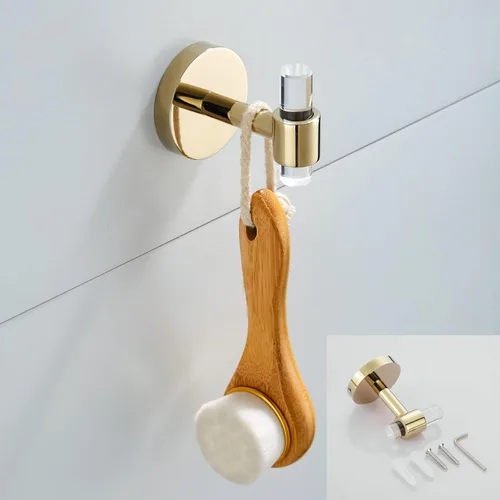 Miniatura 7 de SHUNLI Juego de accesorios de baño 4 piezas montadas en la pared, toallero+soporte para toallas de mano+soporte para papel higiénico+gancho, latón