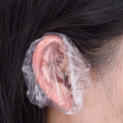 Miniatura 2 de Outus - 100 unidades de protectores de oído desechables transparentes de plástico, impermeables para ducha, tinte de pelo, baño