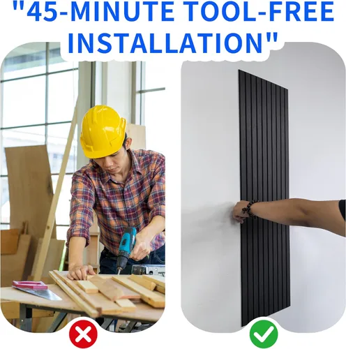 Miniatura 3 de Paneles acústicos de pared autoadhesivos para despegar y pegar, paquete de 8 paneles de 43.3 x 11.8 pulgadas, paneles de absorción de sonido