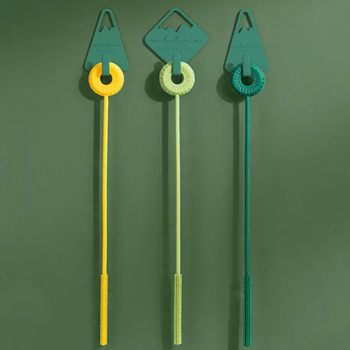 Miniatura 2 de 1 paquete de cepillo de silicona para botellas, cepillo limpiador de pajitas pequeñas, cepillos de limpieza de botellas de 9 pulgadas, cepillo