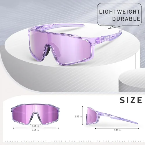 Miniatura 5 de KAPVOE Gafas de Ciclismo Polarizadas para Hombres y Mujeres MTB Bicicleta Montaña TR90 Gafas Deportivas para Correr Bicicleta K76 A08