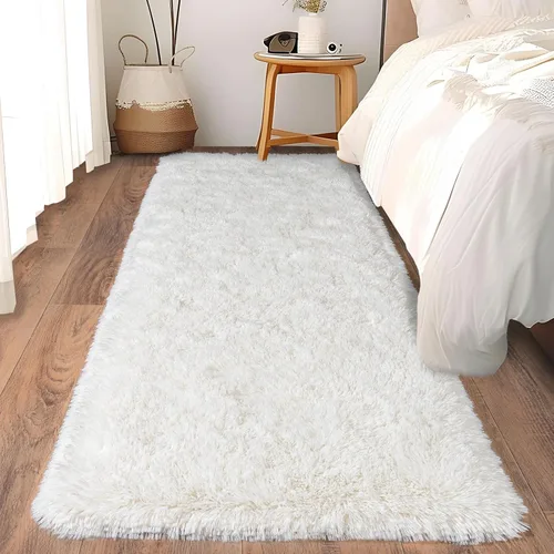 Miniatura 21 de Alfombras suaves para pasillos de dormitorio, nuevas, con parte inferior antideslizante mejorada, de 2 x 3, alfombra esponjosa y peluda verde