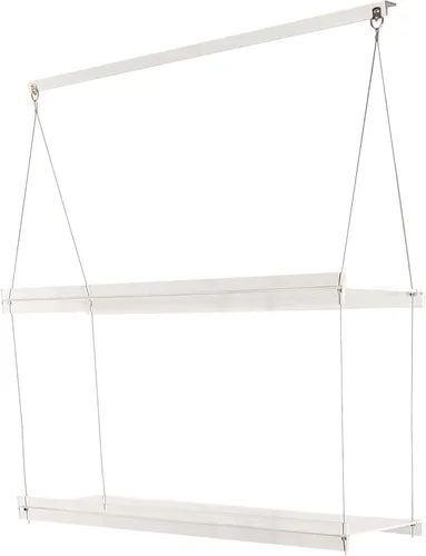 Estantes colgantes de acrílico para ventanas (34 pulgadas de ancho, 2 estantes - 35 pulgadas de alto)