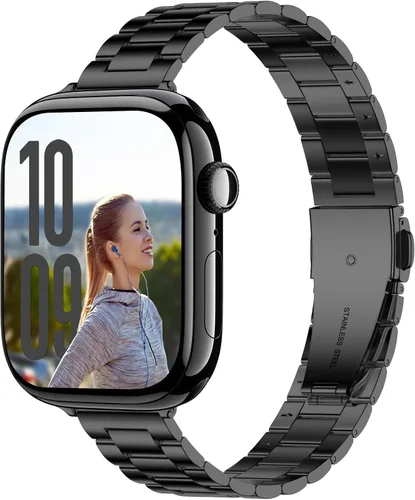 Correa delgada compatible con Apple Watch de 1.654 in 1.811 in 1.614 in 1.772 in 1.575 in 1.732 in 1.496 in, pulsera de lujo delgada y ligera de