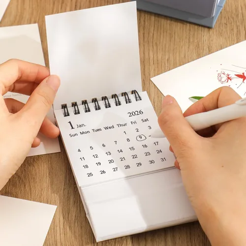 Miniatura 8 de Mini calendario de escritorio 2026-2027 - enero de 2026 hasta junio de 2027, calendario de escritorio pequeño, mini calendario diario de 8.82 oz/m²