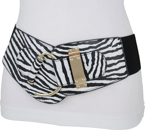 Miniatura 133 de TFJ - Cinturón ancho de moda para mujer, cintura alta, hebilla de gancho de metal dorado, talla XS, S, M, L, XL