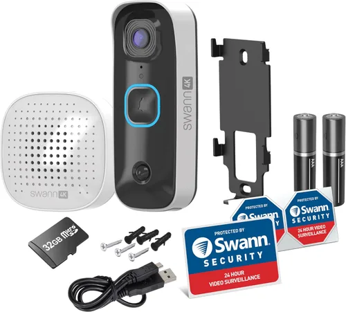 Miniatura 10 de Swann Buddy4K UHD - Timbre de puerta con video inalámbrico y campana Sin tarifa mensual Vista ultraancha de 165° Análisis inteligente Audio