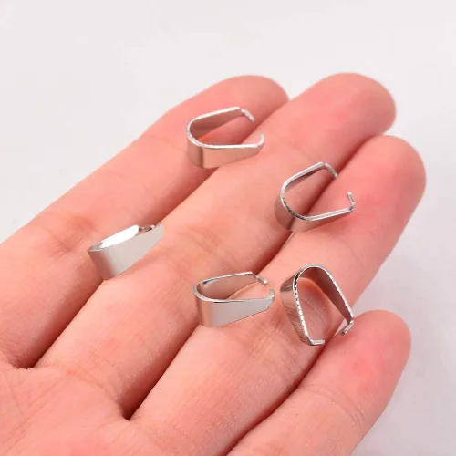 Miniatura 3 de GBSTORE 100 cierres de gancho de acero inoxidable para colgantes, clips de pellizco, conectores para accesorios de joyería, cierre de clip