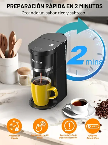Miniatura 4 de Cafetera pequeña de una sola porción, preparación rápida para K-Cup y café molido, tamaños de preparación de 6 a 12 onzas, cafetera de una sola taza