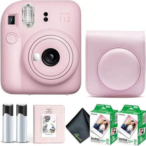 Miniatura 26 de Cámara instantánea Fujifilm Instax Mini 12 en color rosa floreciente, paquete de película Fuji Instax Mini (20 hojas) + estuche de transporte