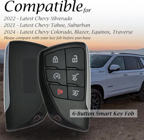 Miniatura 6 de Vitodeco Funda Protectora de Cuero para Llavero Inteligente Compatible con Chevrolet Silverado, Colorado, Suburban, Tahoe, Blazer, Equinox, Traverse