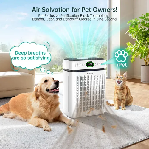 Miniatura 4 de Purificadores de aire para el hogar, habitación grande de hasta 3500 pies cuadrados con filtros lavables, HEPA de doble cara con pantalla PM 2.5