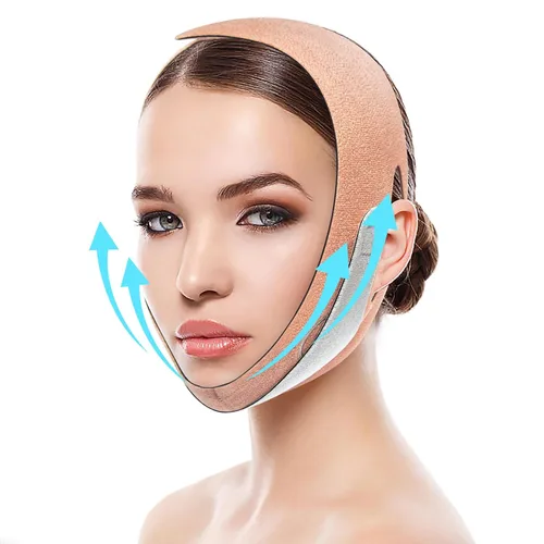 FERNIDA - Máscara de elevación en V, correa de barbilla, máscara facial suave en forma de V, banda de elevación de mejillas para mujeres y hombres,