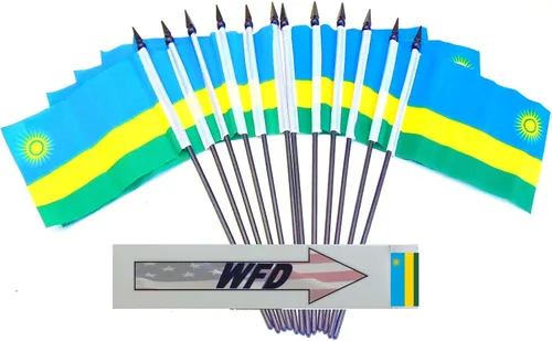 Miniatura 138 de World Flags Direct Banderas en miniatura de poliéster de Afganistán, paquete de 12, decoración de mesa de fiesta, desfiles, 4 x 6 pulgadas, verde