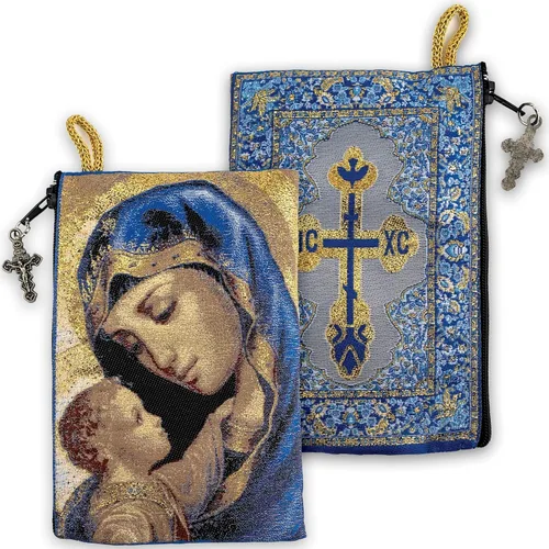 Miniatura 42 de Bolsa de rosario católico, estuche de rosario de bautismo para niños con números 6:24-26, versículo de la Biblia, 4 x 6 pulgadas, joyería y monedero