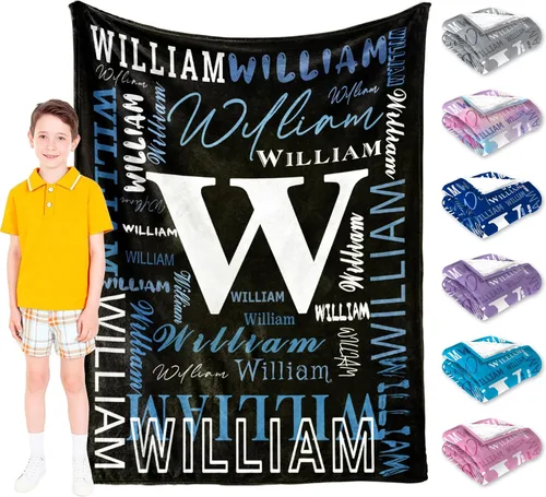 Miniatura 11 de Manta Personalizada para Adolescentes Varones Manta Personalizada con Nombre Manta de Franela Ultra-Suave con Nombre para Niños Regalos