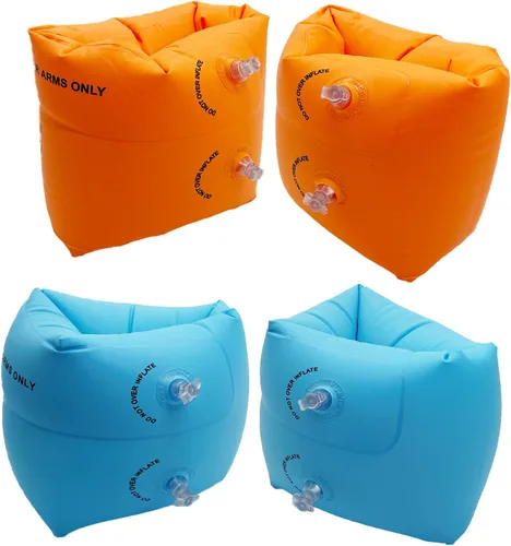 10Leccion Paquete de 2 flotadores inflables para brazos para niños pequeños, alas de agua inflables para niños, bandas de brazo de natación para