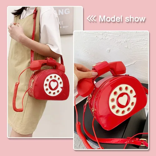Miniatura 38 de Oweisong Divertido bolso de teléfono para mujer, bolso cruzado de hombro con asa superior para teléfono