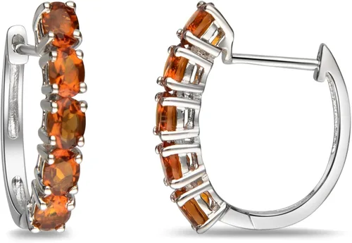 Miniatura 3 de Gin & Grace Aretes de plata de ley 925 con citrino genuino para mujer., Metal Gema, Citrino
