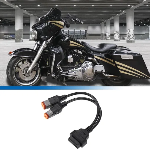 Miniatura 2 de uxcell 16 Pin a 4 Pin 6 Pin Motocicleta 2 en 1 OBD Herramienta de diagnóstico Adaptador de escáner para Harley