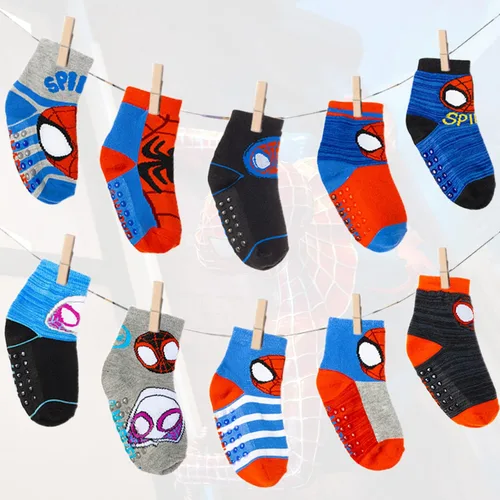 Miniatura 4 de Marvel Calcetines Spiderman Grip, paquete de 10, niños pequeños, longitud al tobillo, multicolor, S