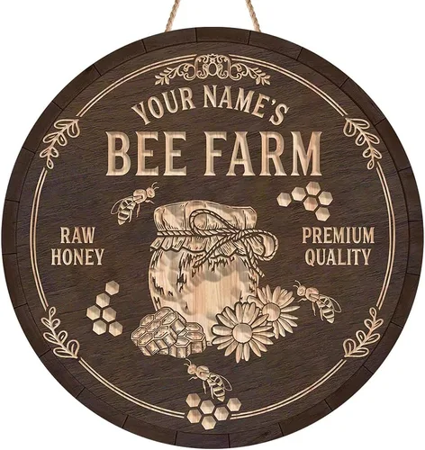Miniatura 17 de Artsy Woodsy Decoración de pared personalizada de placa de madera de abeja de miel, regalos para apicultores - Decoración para amantes de las abejas