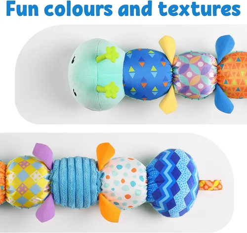 Miniatura 4 de LIGHTDESIRE Juguetes musicales para bebés de oruga, juguete de animal de peluche para bebé con crujido y sonajeros, juguetes sensoriales suaves