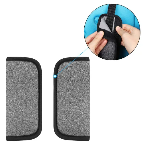 Miniatura 2 de Accmor Fundas de correa de asiento de automóvil para bebés y niños, fundas de correa de asiento de automóvil, almohadillas de hombro, fundas de Gris