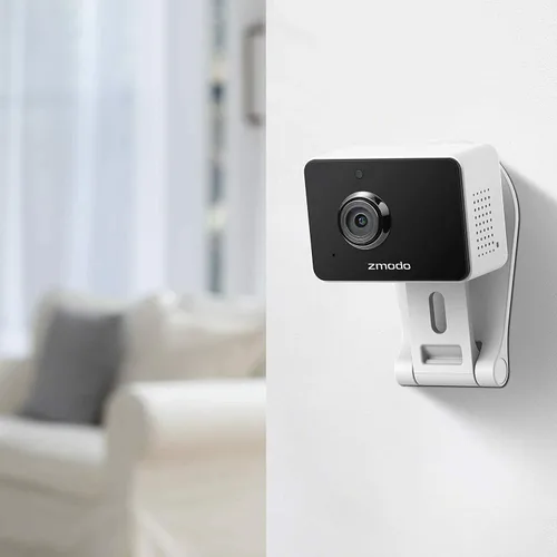 Miniatura 2 de Zmodo 1080p Paquete de 3 mini cámaras WiFi, audio bidireccional, monitor de bebé de video, negro con blanco, 3 unidades (paquete de 1)
